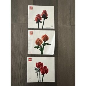 LEGO #10328 Bouquet of Roses Instruction Booklets Set of 3 Botanical Collection